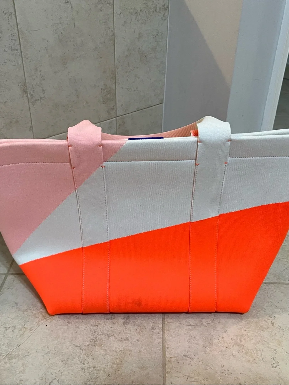 Rothy Pink, White & Orange Colorblock Tote Bag